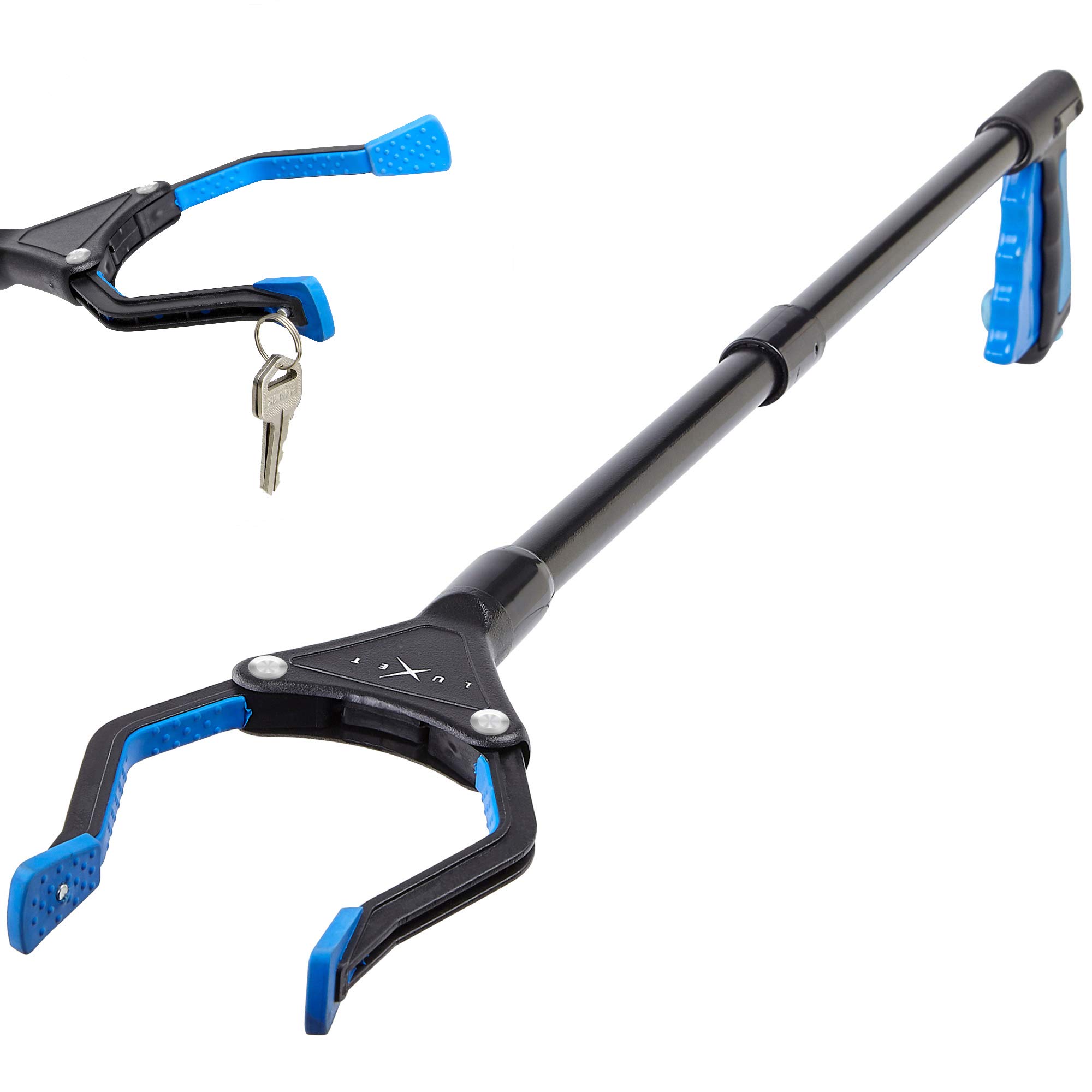 Grabber Reacher Tool, [Newest Version] Long 32” Steel Foldable Pick Up Stick with Strong Grip Magnetic Tip For Store Shelves, Lightweight Trash Picker Claw Reacher Grabber Tool for Elderly - by Luxet