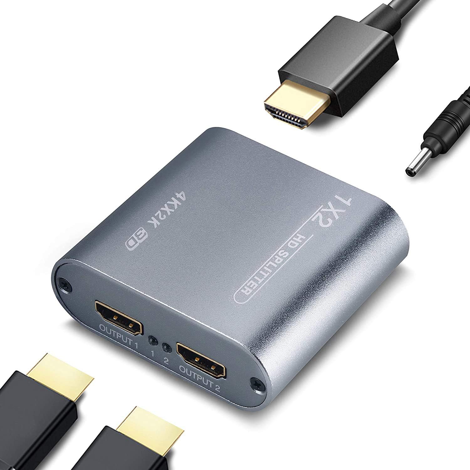 HD Splitter 1 in 2 Out, 1x2 HD Splitter by Gecen V1.4 -Full HD 4K 3D 1080P Compatible with Switch blu-ray DVD STB Projector PS4: Electronics