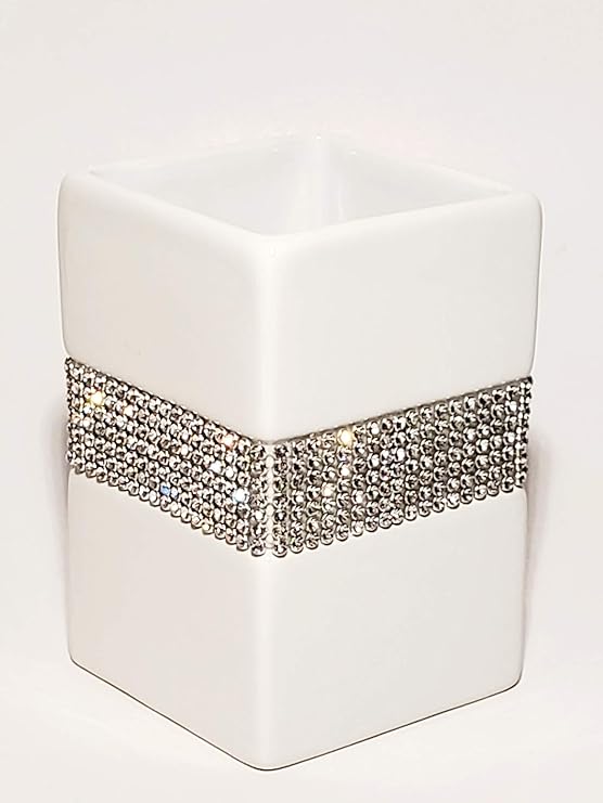 Bella Lux Rhinestone Cup, Toothbrush Holder, Makeup Brushes