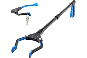 Grabber Reacher Tool, [Newest Version] Long 32” Steel Foldable Pick Up Stick with Strong Grip Magnetic Tip for Store Shelves, Lightweight Trash Picker Claw Reacher Grabber Tool for Elderly - by Luxet