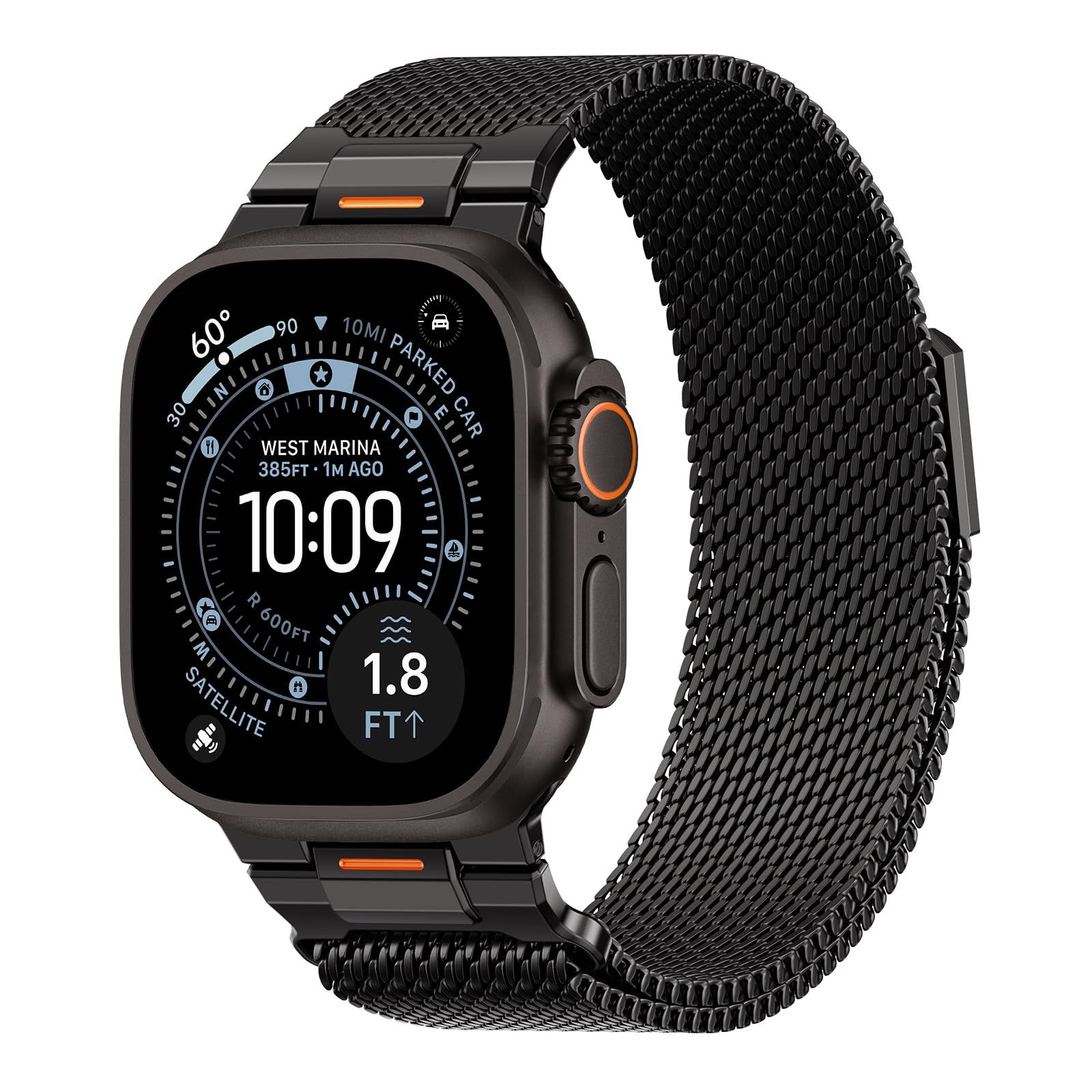 Photo 1 of BXUXOHS Milanese Loop- Compatible with Apple Watch Ultra 3 2 1 Band for Men 49mm 46mm 45mm 44mm 42mm 41mm 40mm 38mm,Magnetic Mesh Metal Strap Wristband for iWatch SE 3/2 Series 11/10/9/8/7/6/5/4 Ultra