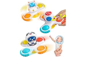 Vanmor Baby Suction Cup Spinner Toys | Window Spinner Spinning Toy for Toddlers 1-3 | Pop Up Fidget Spinner Sensory Airplane 
