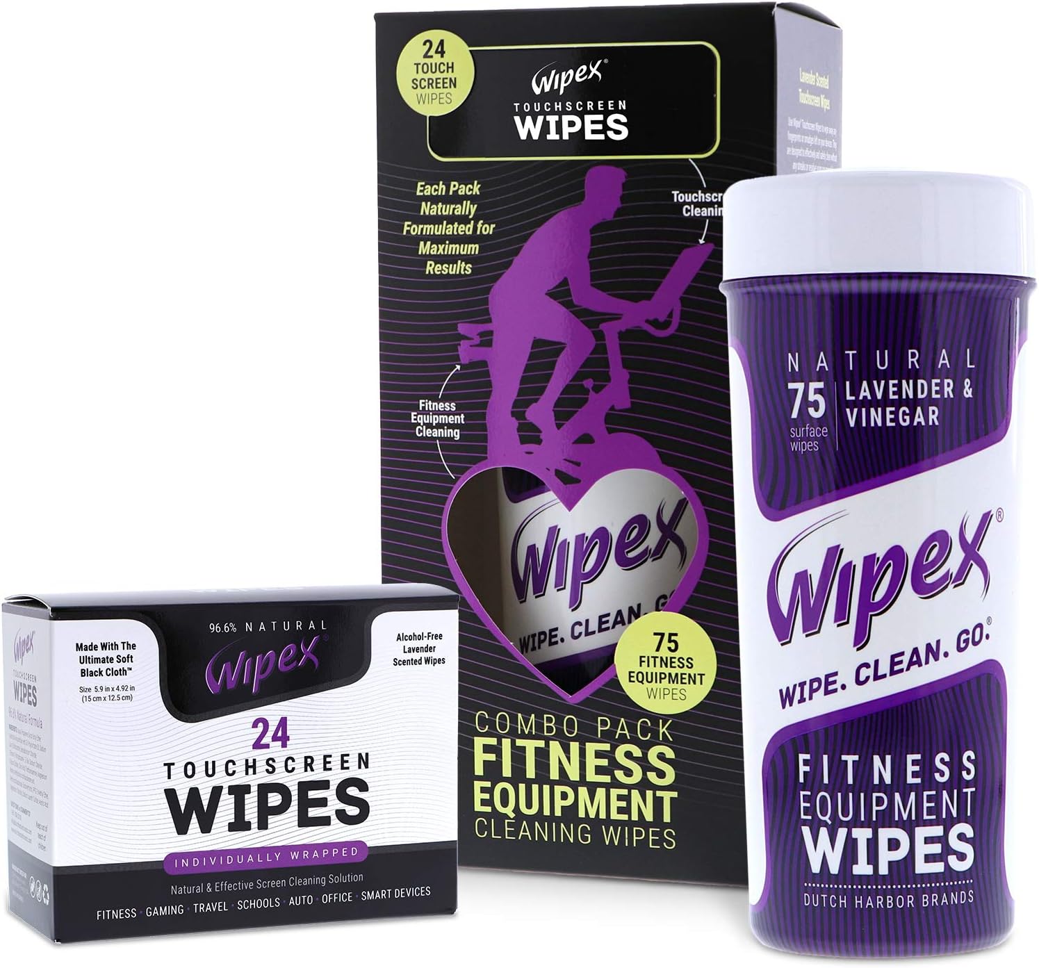 Wipex Cleaning Combo Pack for LED/LCD Screens and Fitness Equipment, Alcohol Free : Sports & Outdoors