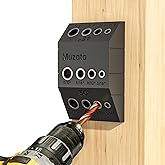Muzata Upgraded Multi-Angle Cable Railing Drill Guide Jig Black CT24 | 30&deg;/45&deg;/90&deg; Drill for Level Stairs Corners, 4 Track Sizes, Clear Dual-direction Scales, Fit 1/8" 3/16" Cable Railing Hardware