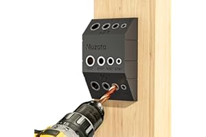 Muzata Upgraded Multi Angle Cable Railing Drill Guide Jig 30 45 90 Degree Portable Drilling Template 4 Sizes for Horizontal Angle Wood Post 3/16 1/8 Cable Railing Hardware Kit Tool CT24