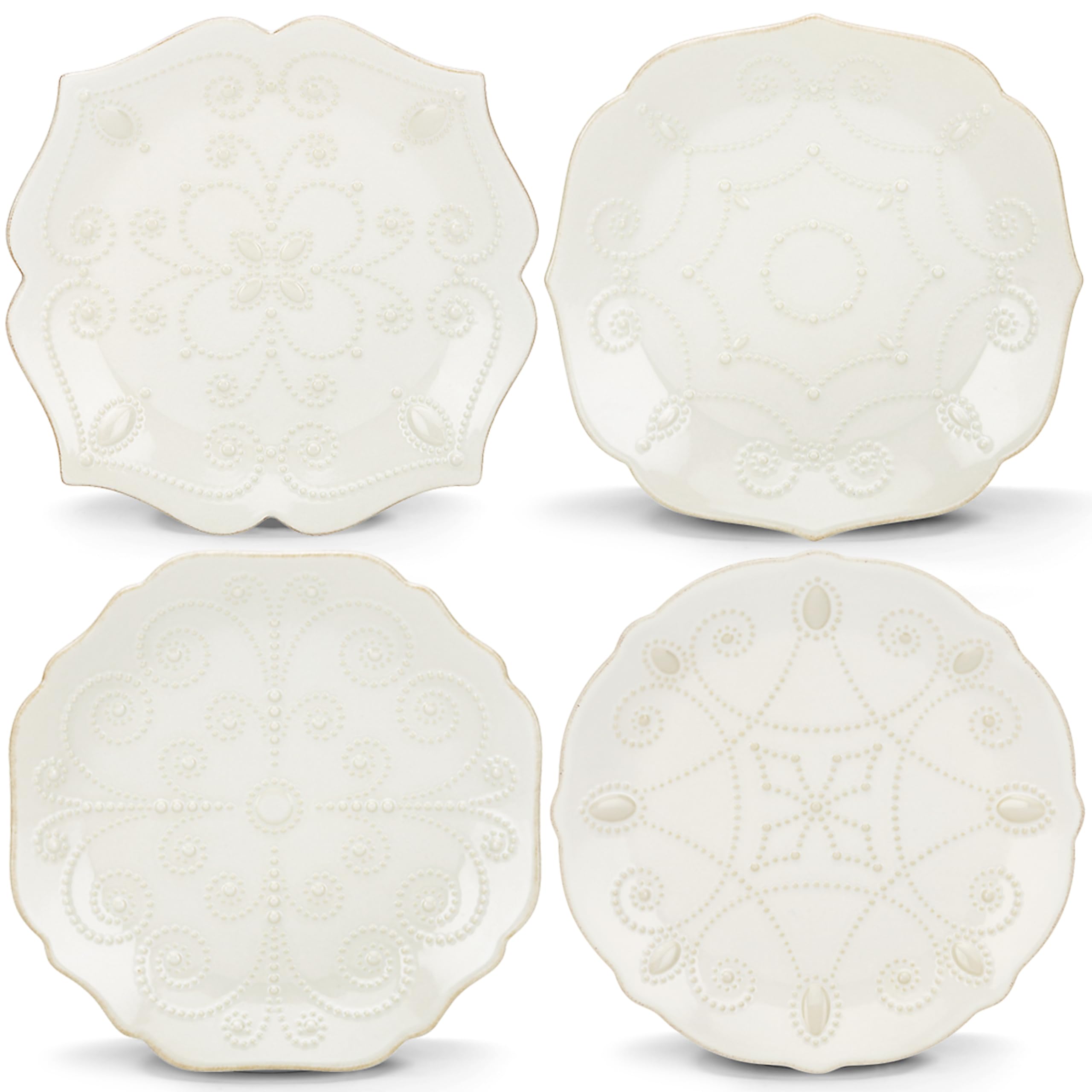 Lenox French Bead Set of 4 Set of 4 Plates White