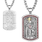 Hantuorui Full Armor of God Necklace for Men - 925 Sterling Silver Knights Templar Cross Pendant - Religious Jewelry - Faith & Protection Symbol, Gift for Men