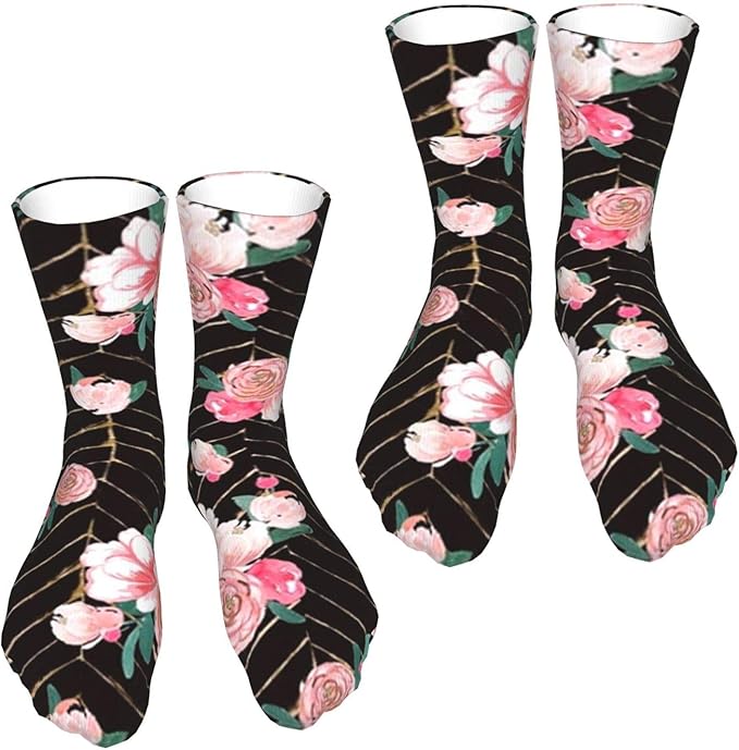 Blooms Calcetines negros pequeños para hombre y mujer, 2 unidades, 40