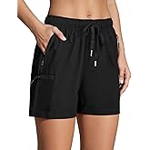Enaisyl Women's Hiking Shorts Quick Dry Lightweight Cargo Pants Water Resistant Athletic Shorts with 4 Zipper Pockets