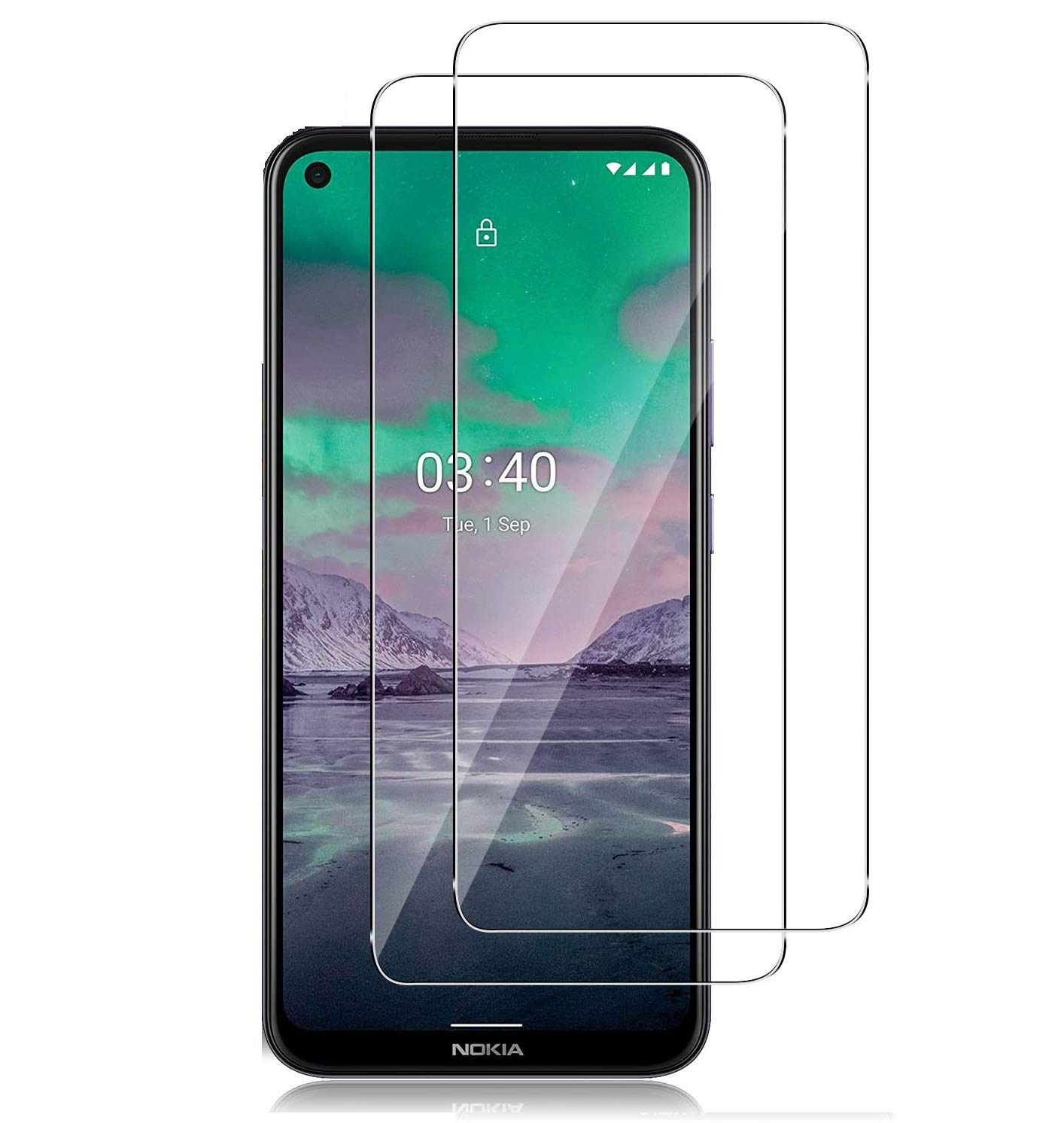 SPGKA Tempered Glass For Nokia 3.4 Screen Protector[Pack Of 2] Easy Bubble-Free Installation 9H Hardness and Anti Fingerprint Screen Protector