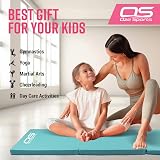 OZE SPORTS Gymnastic Tumble Exercise Mat 6FT Tri Folding Teal Non Slip PU view 8