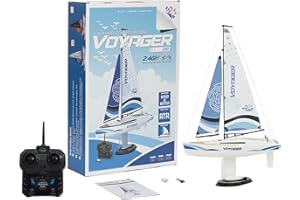 PLAYSTEAM Voyager 280 2.4GHz RC Motor Powered Sailboat in Blue - 17.5" Tall
