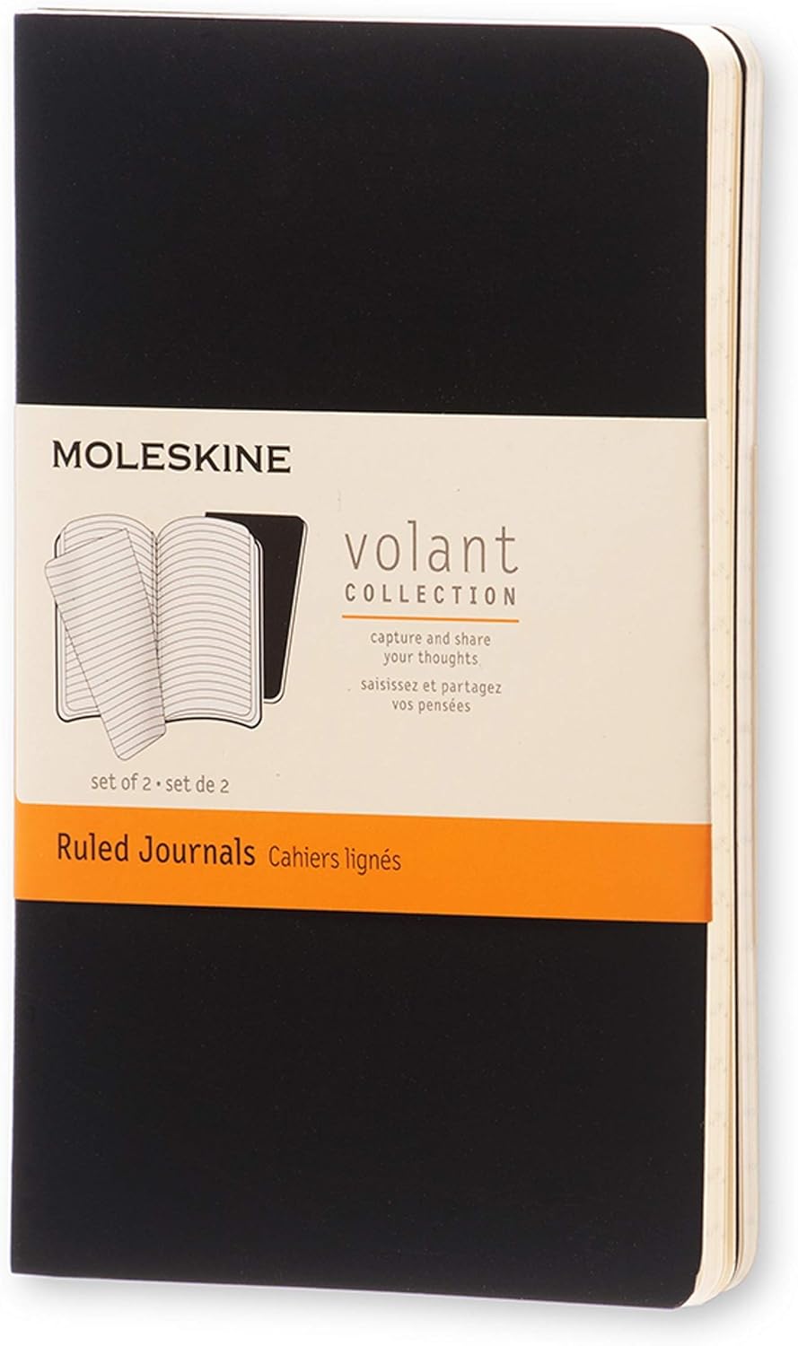 Moleskine Volant Journal, Set 2 Quaderni con Pagina a Righe, Copertina