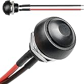 QTEATAK 1/2"(12mm) Pre-Wired Mounting Hole On/Off Mini Round Waterproof Momentary Push Button Switch JF-33B -2Pack