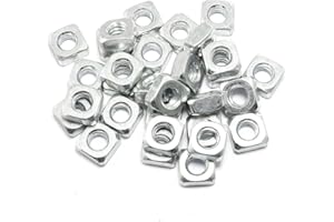 Pro Bamboo Kitchen 30pcs Galvanized Square Nut 1/4"-20 Carbon Steel Square Nuts for Mechanical Equipment, Electronic Equipment