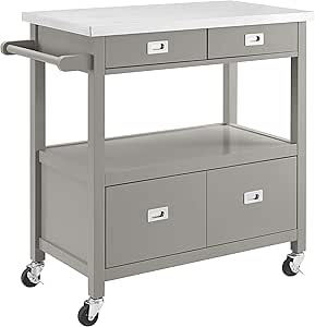 Amazon.com - Sydney Kitchen Cart in Gray Finish - Kitchen ...