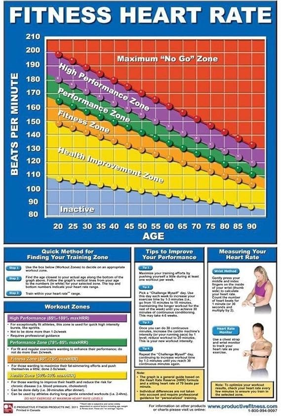 Amazon Productive Fitness Poster Series Laminated Training Heart