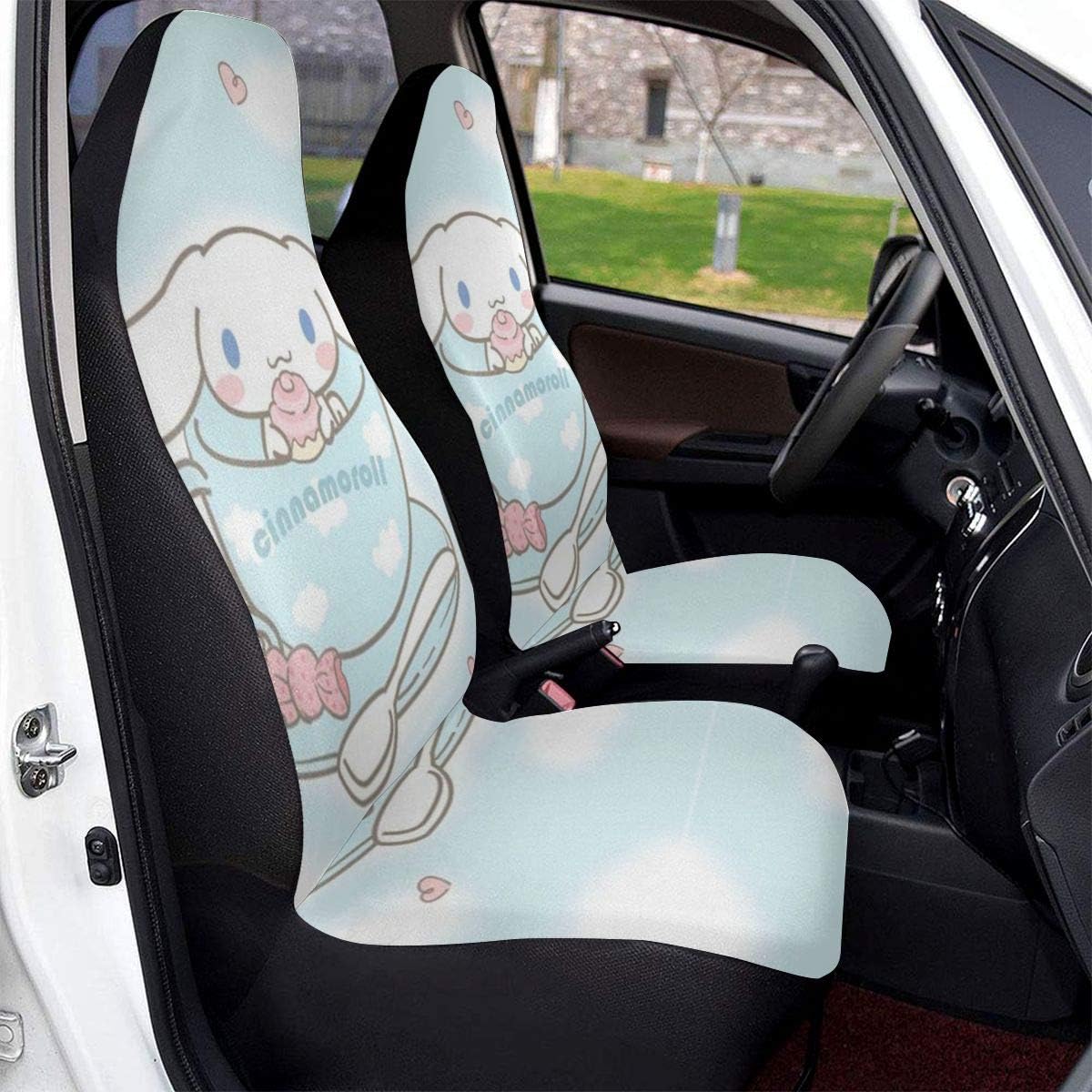 Amazon カーシートカバー シナモロール Cinnamoroll レザー 防水 普通車用 軽 自動車 フロント カー用品 前席 送風 合成皮革 汎用 丸洗いできる カー用品 100 通気性 座布団 車 バイク 車 バイク