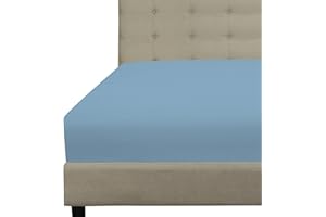 Royale Linens Fitted Sheet Queen - Brushed Hotel Quality 1800 Ultra-Soft Wrinkle & Fade Resistant - Bottom Sheet - Deep Pocket Stretches Up to 16" - Fitted Sheet Only - Elastic Sheet (Queen,Lake Blue)