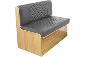 Attliahome 5-Inch Thick RV Dinette Cushion of PU Leather Replacement Camper Cushions Includes 1 Booth Seats and 1 Backrests for RV,Camper,Trailer Bed (Dark Grey,40")
