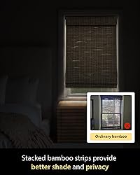 UNISHADES Cordless Bamboo Roman Shades for