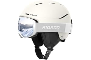 RIOROO Ski Helmet and Goggles Set, Snowboard Helmet Goggles for Men Women & Youth, Shockproof Snow Helmet Anti Fog OTG Snow Goggles for Skiing Snowboarding