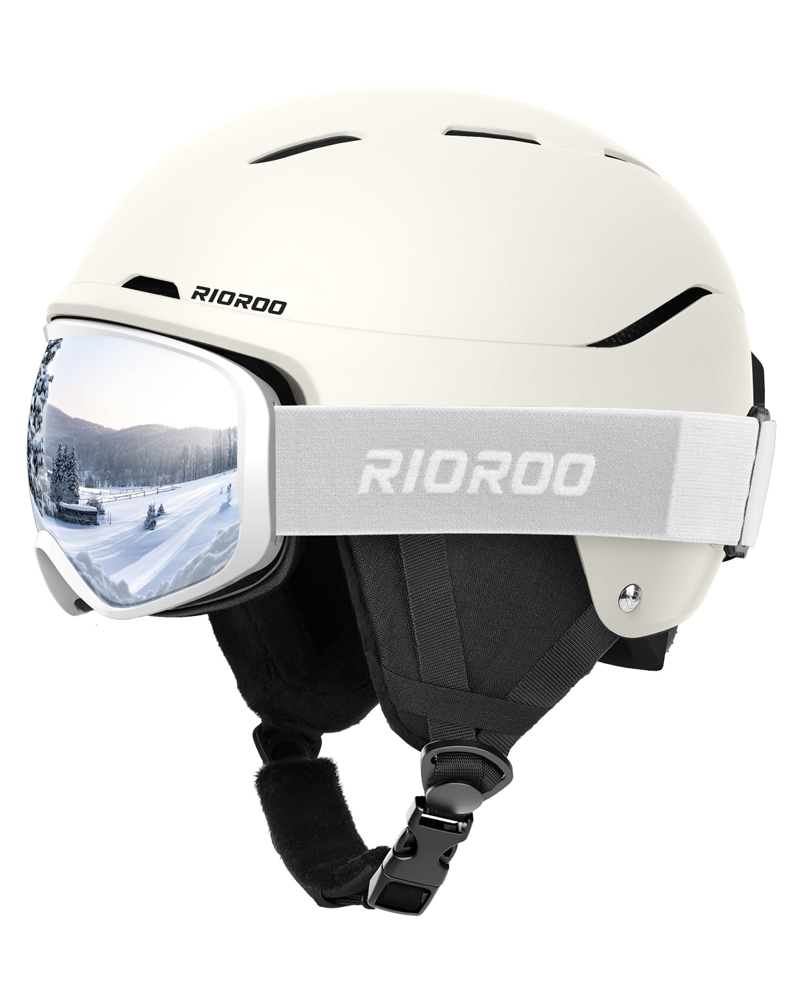 Photo 1 of ***MISSING GOGGLES*** ***SIZE SMALL*** RIOROO Ski Helmet and Goggles Set, Snowboard Helmet Goggles for Men Women & Youth, Shockproof Snow Helmet Anti Fog OTG Snow Goggles for Skiing Snowboarding