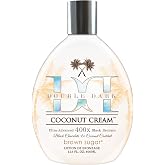 Brown Sugar Double Dark Coconut Cream 400X Tanning Lotion, 13.5 Fl Oz | Ultra advanced black chocolate bronzing with Quadruple Coconut Cocktail, argan extract &amp; max silicones, Coconut Dream scent