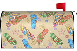 Duduho Flip Flops Summer Mailbox Cover Magnetic Mailbox Wraps Post Box Cover Décor 25.5x21 in