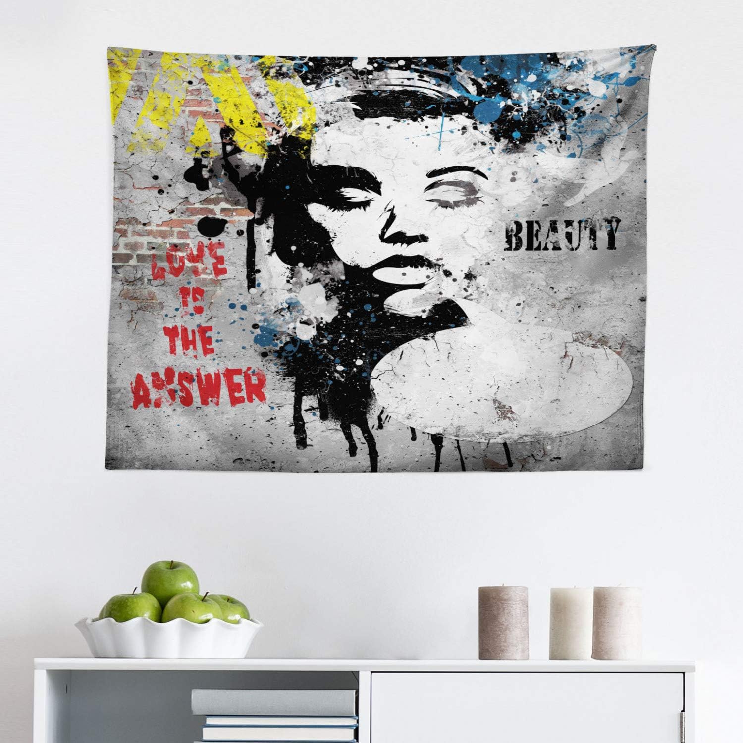 Amazon Com Lunarable Graffiti Tapestry Modern And Grunge Wall A Girl And Words Casual Youth Urban Fashion Print Fabric Wall Hanging Decor For Bedroom Living Room Dorm 28 X 23 Yellow And Grey Amazon Com Lunarable Graffiti Tapestry Modern And Grunge Wall A Girl And Words Casual Youth Urban Fashion Print Fabric Wall Hanging Decor For Bedroom Living Room Dorm 28 X 23 Yellow And Grey