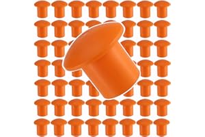 MANCHAP 80 PCS Orange Rebar Caps, Plastic Mushroom Rebar Safety Caps, Screw on Rebar Cap Covers, Fits Rebar Stake Size from 0.4" to 1.12"