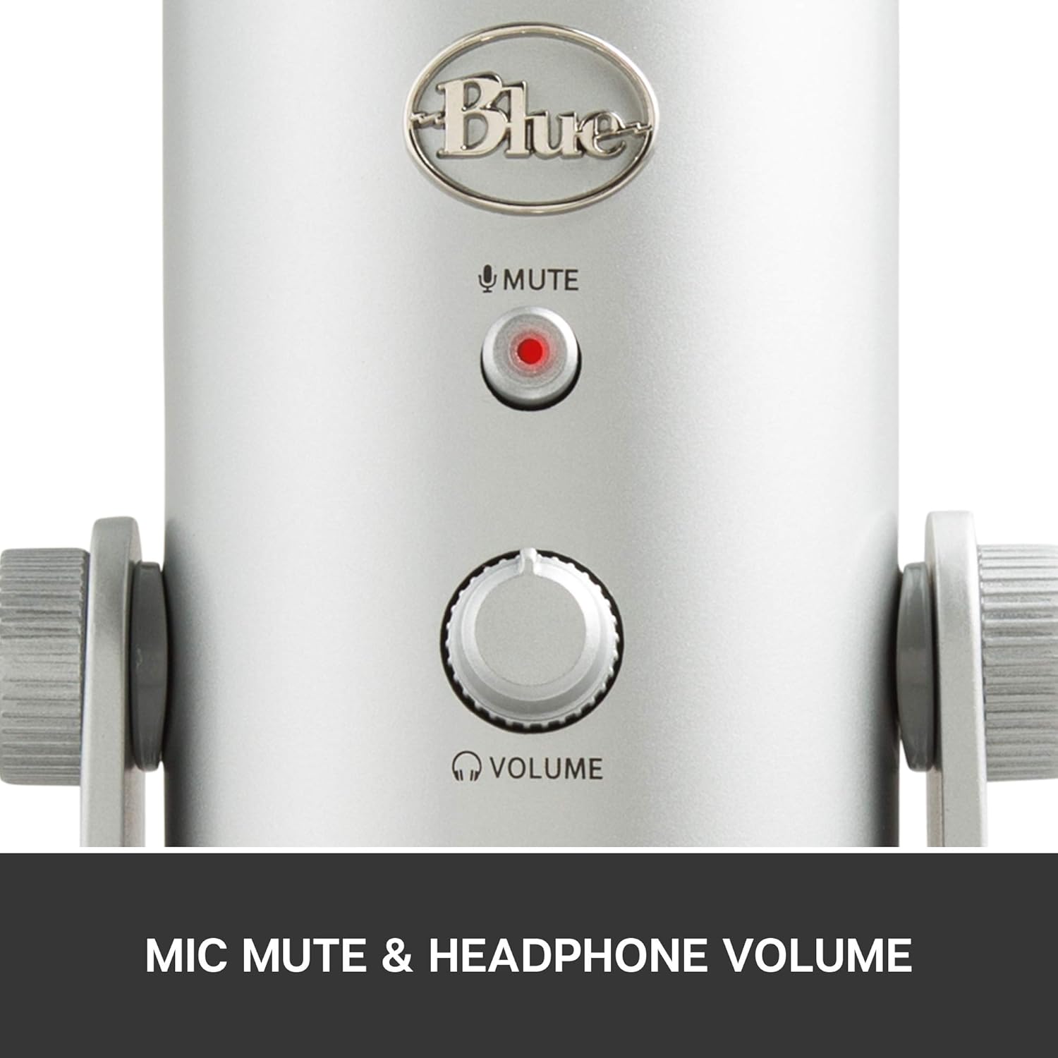 Blue Yeti USB Mic for Recording & Streaming on PC and Mac, 3 Condenser Capsules, 4 Pickup Patterns, Headphone Output and Volume Control, Mic Gain Control, Adjustable Stand, Plug & Play - Silver: Musical Instruments
