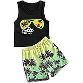 Toddler Boys Shorts Set Seaside Printed T-Shirt+Shorts 2Pcs Little Boy Outfits Summer Clothes Suit