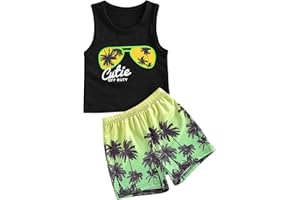 THORN TREE Toddler Boys Shorts Set Seaside Printed T-Shirt+Shorts 2Pcs Little Boy Outfits Summer Clothes Suit