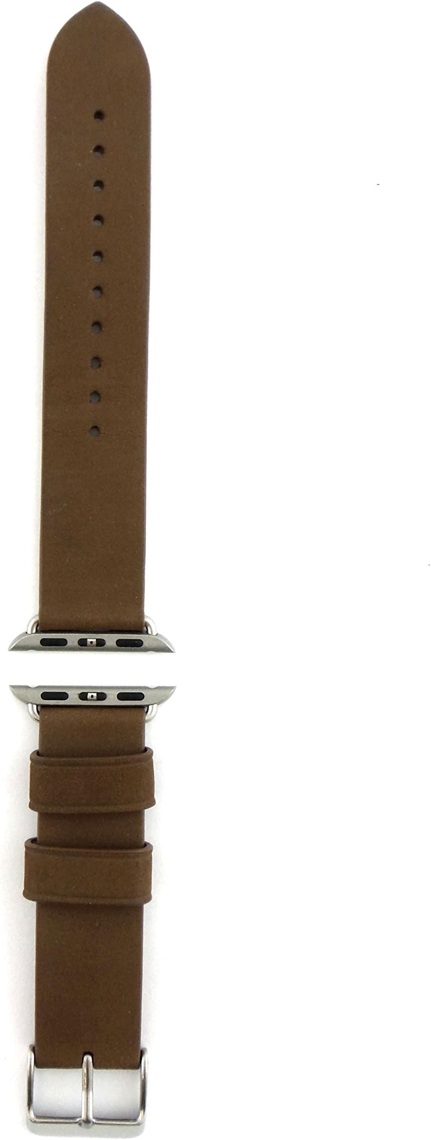 Monowear Lederarmband brown mattsilverner adaptor 38mm