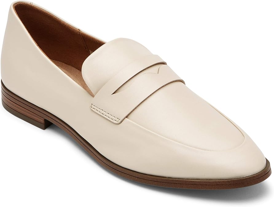Rockport Women's Perpetua Deconstructed Loafer, VANILLA, 8 Wide Amazon