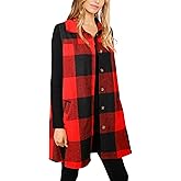 Women's Plaid Vest Buffalo Casual Lapel Open Front Sleeveless Cardigan Jacket Coat with Pockets