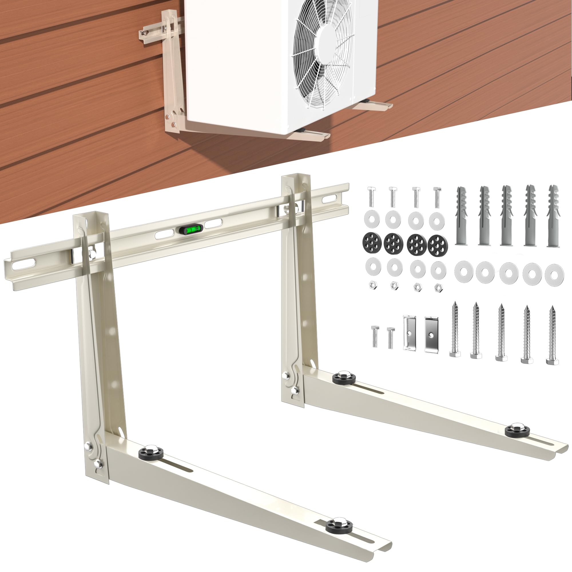 Toutgood Mini Split Wall Mounting Bracket, Heavy-Duty Wall Bracket for 9000 Btu to 36000 Btu Outdoor Ductless Minisplit Air Conditioner AC Heat Pump Systems, Max 490 Lb Capacity