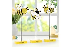 SERELIY 3 Pcs Summer Tiered Tray Decorations Set Honey Bee Wood Table Signs Tabletop Farmhouse Summer Table Decor Hello Summer Decorations for Party Office Home Bedroom Kitchen (Bee)