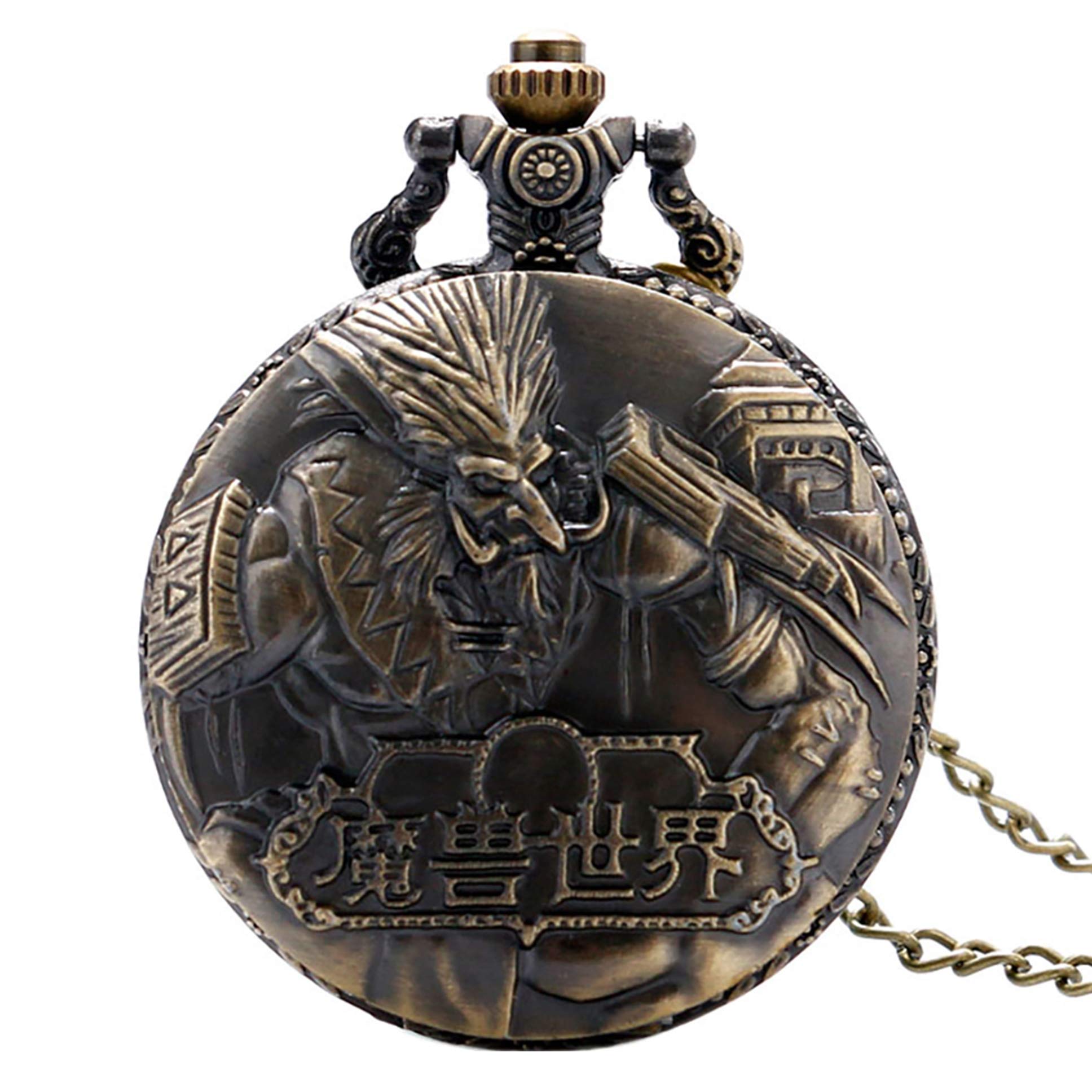 Men's or Women's Pocket Watch, Vintage Bronze World of Warcraft Steampunk Pocket Watch, Gifts for Men or Women