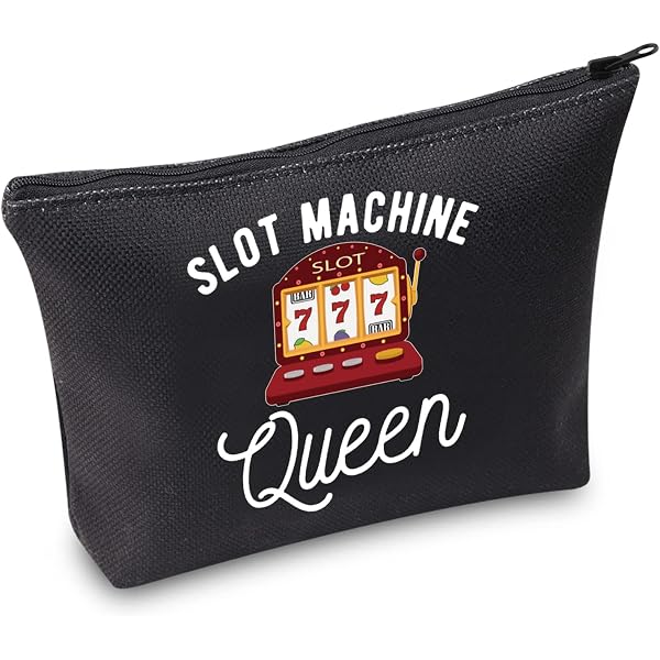 Casino Make-up Tasche – Kosmetiktasche Mit Glücksspiel-Motiv, 25,4x17,8 Cm, Baumwolle-Leinen, Doppelseitig Bedruckt