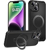 BANLEA for iPhone 13/14 Case, Built-in Magnetic & Seamless Stand, [Compatible with Magsafe] Protective Shockproof Phone Case, Scratch-Resistant Matte Back Slim Cover for 6.1 Inch - Black