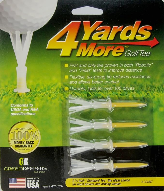 4 Yards More Golf Tee 2 3/4 Yellow (4 Tees) Amazon.de Sport