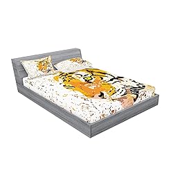 Ambesonne Animal Fitted Sheet & Pillow Sham