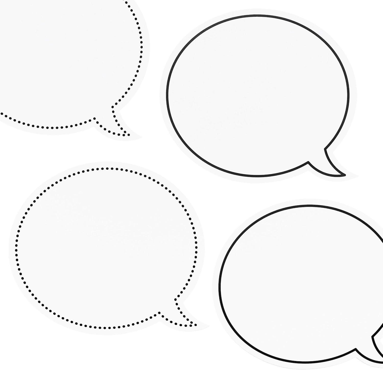Dry Erase Speech Bubble Cutouts for Bulletin Boards (9 x 8 Inches, 48-Pack) : Office Products