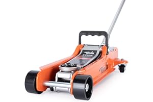 TONDA Low Profile Car Jack, 2.5 Ton (5,000 lb) Hydraulic Trolley Floor Jack for Garage, Home, Shop, Lifting Range 3.35" to 14.57", Orange