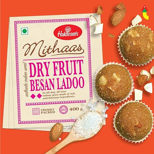 Haldiram's Mithas Besan Ladoo - Dry Fruit, 400 g