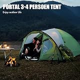 Portal 4 Person Dome Tent with Porch 4000mm Waterproof Camping Outdoor view 2