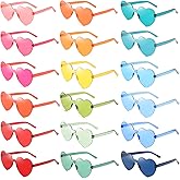SUNOVELTIES 18 Heart Shape Rimless Sunglasses Transparent Candy Color Party Glasses Colored Eyewear for Women