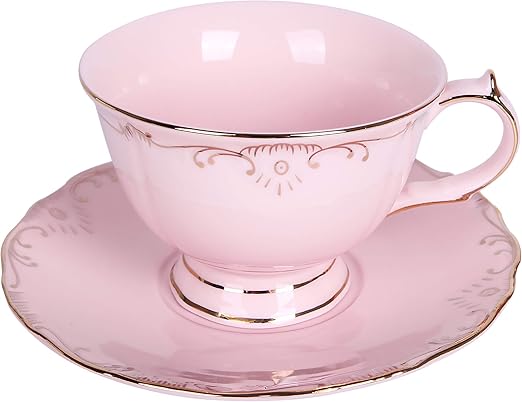 Amazon Com Tea Cups Coffee Cups Teacup Saucer Formal Pink